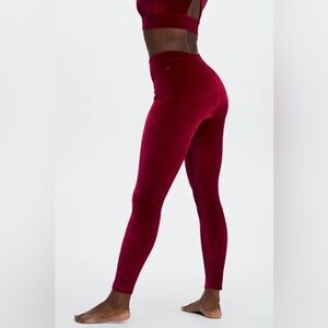 Fabletics Red Velvet Emma Velour Leggings